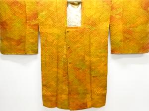 未使用品　ふくれ織抽象模様ロング道行コート